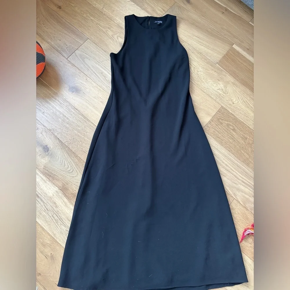 J.Crew long a line black dress womens 12